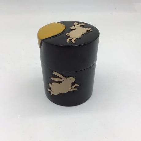 茶筒 角(φ7.5×10)　月うさぎ