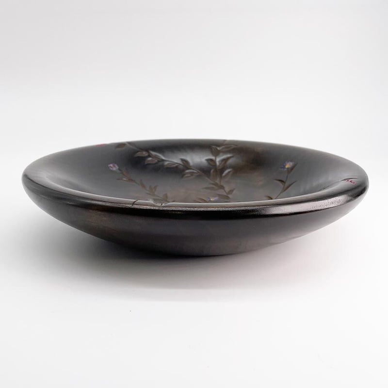 川添日記　片口小皿　草木彫漆器 川添日記 片口小皿 草木彫漆器