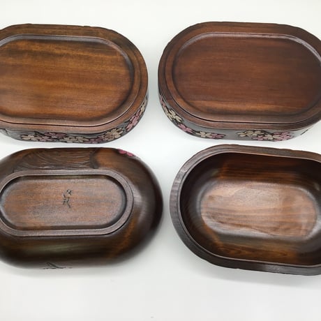 季節重 楕円(25 ×16× 22.5)  桜木付　三段　受皿付
