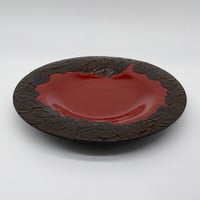 おたふく深皿（φ24×6） 野草 | 草木彫 川添日記