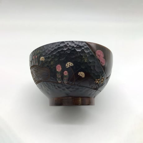 月の桜椀(φ13×7) 蓋付 桜のお山  A