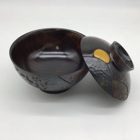 月の桜椀(φ13×7) 蓋付 桜のお山  A