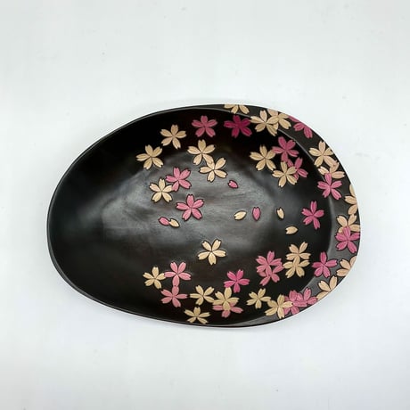 はつり鉢(31×21×5)　桜花