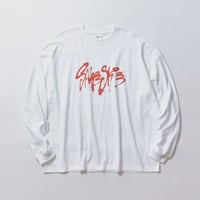 ■SAKESKIE Logo Wide LongT-shirt (White × Orange)
