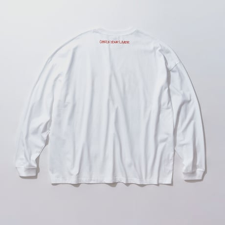 ■SAKESKIE Logo Wide LongT-shirt (White × Orange)