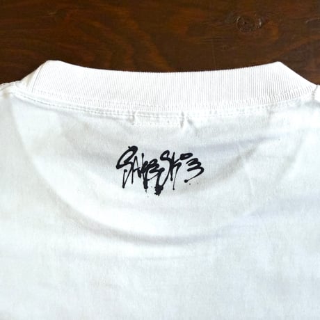 ■Drawcord T-shirt ( White × Orange )