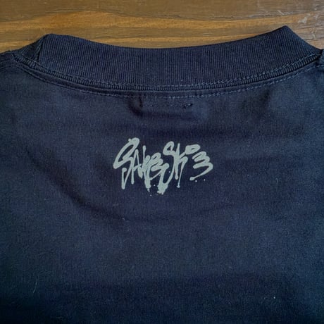 ■Drawcord T-shirt ( Black × Neon Yellow )
