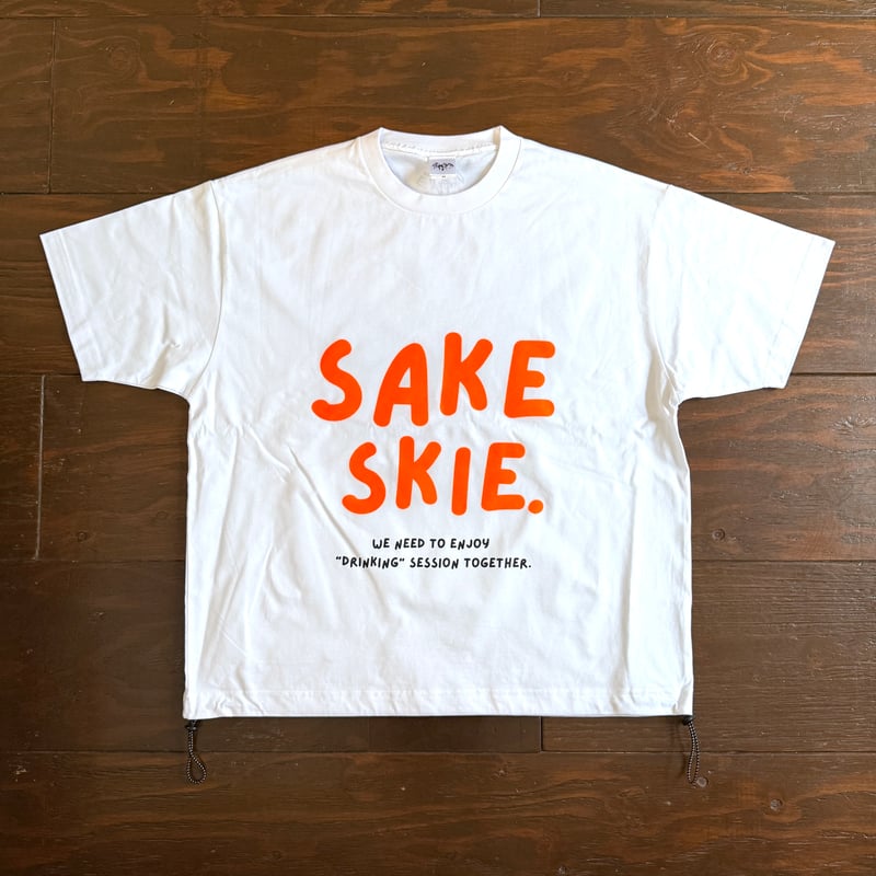 □Drawcord T-shirt ( White × Orange ) | SAKESKIE □Drawcord T-shirt ( White × Orange ) | SAKESKIE