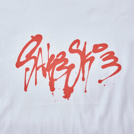 ■SAKESKIE Logo Wide LongT-shirt (White × Orange)