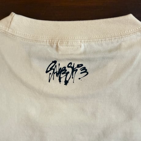 ■Drawcord T-shirt ( Beige × Neon Pink )