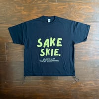 ■Drawcord T-shirt ( Black × Neon Yellow )
