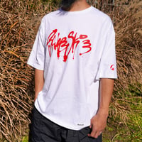 ■Asimocrafts × SAKESKIE ／ 5.6oz Logo T-shirt (White × Red)