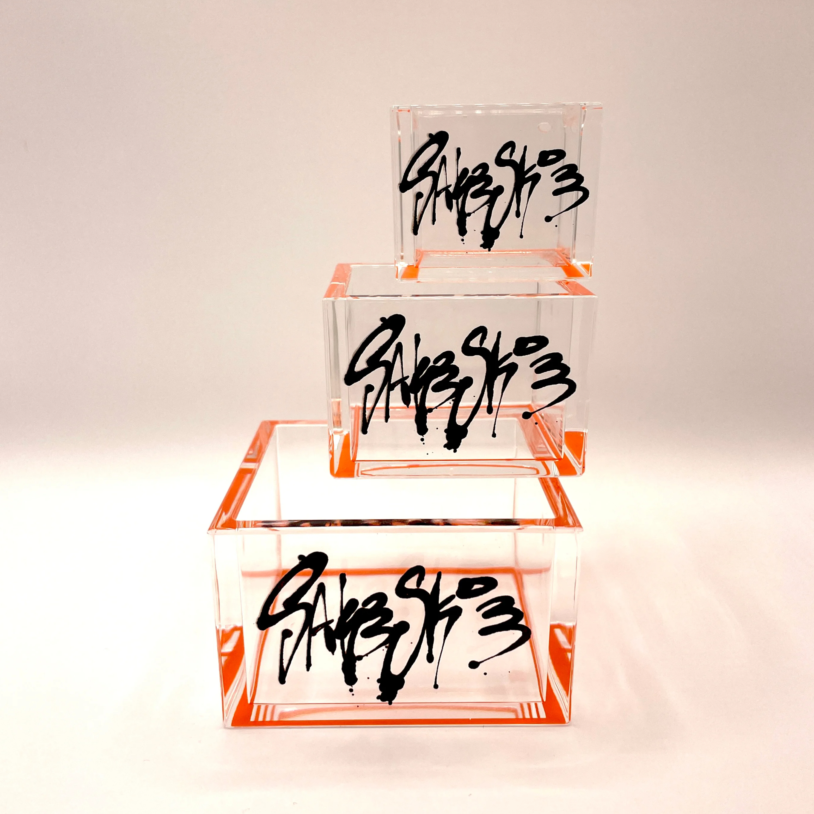 asimocrafts SAKESKIE クリア酒升 □SAKESKIE クリアな酒升(ORANGE) | SAKESKIE