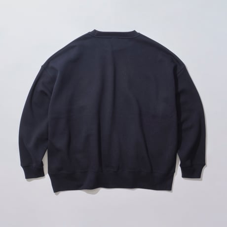 ■SAKESKIE College Logo Wide CrewNeck Sweat (Navy × White)