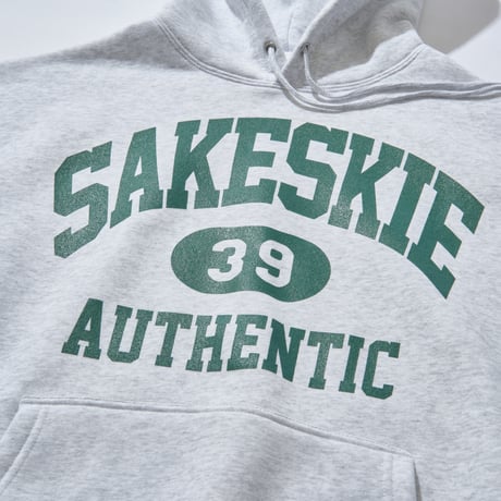 ■College Logo Sweat Pullover Hoodie ( Ash Gray ×  GREEN）