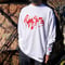 ■Asimocrafts × SAKESKIE  ／ 9.1oz Long Sleeve Logo T-shirt (White × Red)