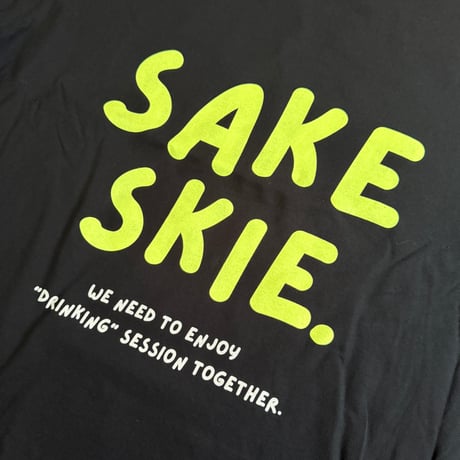 ■Drawcord T-shirt ( Black × Neon Yellow )
