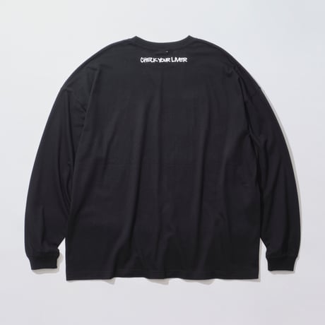 ■SAKESKIE Logo Wide LongT-shirt (Black × White)