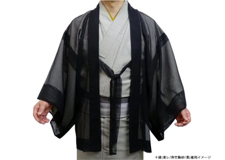 十徳 東レ素材使用 (東レ セオ絽ちりめん 黒) ハイテクミシン仕立て 男性用 S M L LL お誂え 茶道用