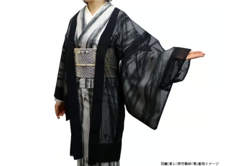 羽織 東レ素材使用 (東レ 爽竹駒紗 黒) ハイテクミシン仕立て 男性用 女性用 S M L LL お誂え 単衣