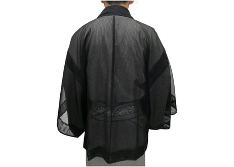 十徳 東レ素材使用 (東レ 爽竹駒紗 黒) ハイテクミシン仕立て 男性用 S M L LL お誂え 茶道用