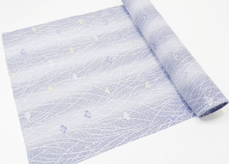 受注生産 洗える着物の仕立て付き ポリエステル 縞に撫子 (夏反物