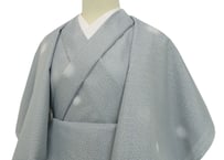 受注生産　洗える着物の仕立て付き ポリエステル 蜻蛉と水玉 (夏反物) バチ衿単衣仕立て 反物・仕立て代込み 単衣ハイテク仕立てオーダーサイズ
