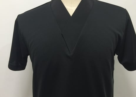 受注生産 Asumo Tシャツ襦袢 男性用 春夏秋冬 胸元マジックテープ調整 ポリエステル素材 シャツ2色 半衿11色 S-3L