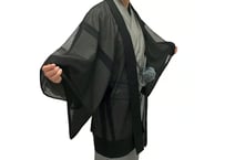 羽織 東レ素材使用 (東レ 爽竹駒紗 黒) ハイテクミシン仕立て 男性用 女性用 S M L LL お誂え 単衣