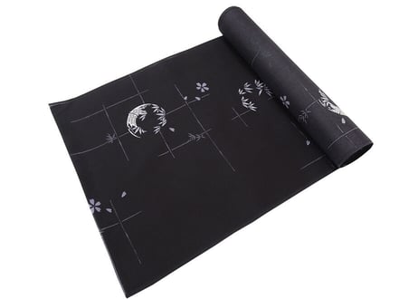受注生産　洗える着物の仕立て付き ポリエステル 黒地に雪輪取りと小花柄 バチ衿単衣仕立て 反物・仕立て代込み 単衣ハイテク仕立て オーダーサイズ