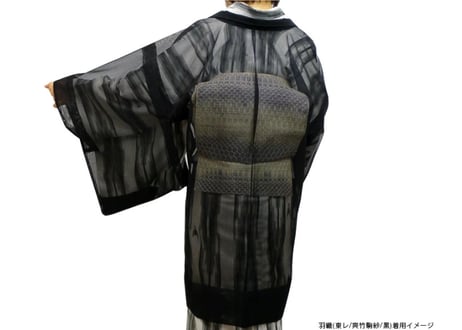 羽織 東レ素材使用 (東レ セオ絽ちりめん 黒) ハイテクミシン仕立て 男性用 女性用 S M L LL お誂え 単衣