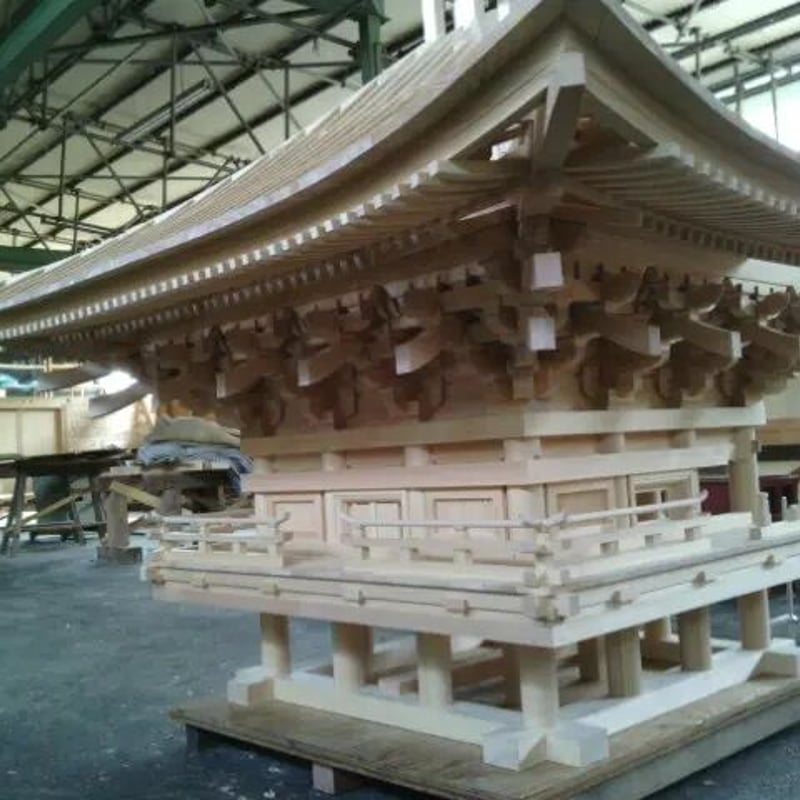 【自作品】三重塔構造模型　高さ約５５ｃｍ 自作品】 三重塔構造模型 高さ約55cm 法隆寺五重塔③ほぼ完成 |