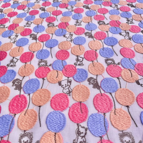【刺繍/10cm単位】”バルーンランド"　綿ローン刺繍　EL-2200-1