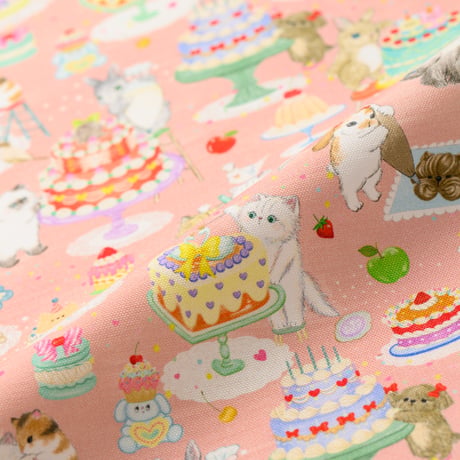 【限定商品】"クックキャッツ　ピンクベージュ"　綿オックス　DP-4917-1E