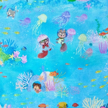 "マリンゲーム"　コットンローン　DP-4420-4