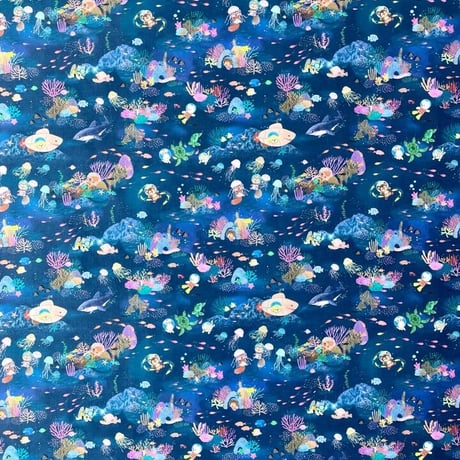 "マリンゲーム"　コットンローン　DP-4420-4