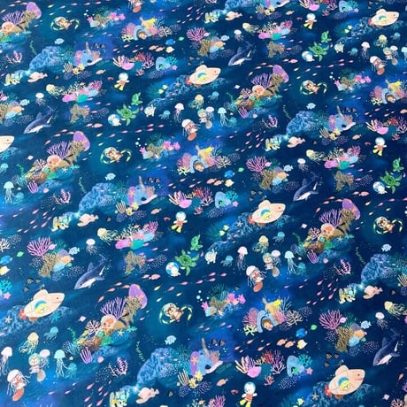 "マリンゲーム"　コットンローン　DP-4420-4