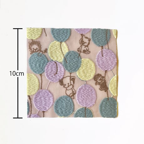 【刺繍/10cm単位】”バルーンランド"　綿ローン刺繍　EL-2200-1