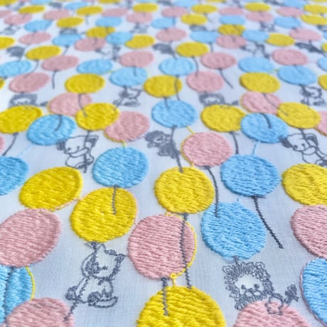 【刺繍/10cm単位】”バルーンランド"　綿ローン刺繍　EL-2200-1