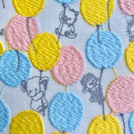 【刺繍/10cm単位】”バルーンランド"　綿ローン刺繍　EL-2200-1