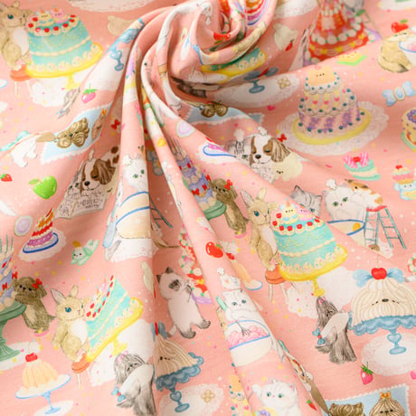 【限定商品】"クックキャッツ　ピンクベージュ"　綿オックス　DP-4917-1E