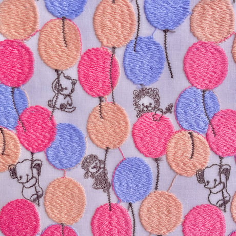 【刺繍/10cm単位】”バルーンランド"　綿ローン刺繍　EL-2200-1