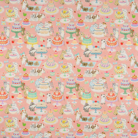 【限定商品】"クックキャッツ　ピンクベージュ"　綿オックス　DP-4917-1E