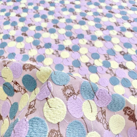 【刺繍/10cm単位】”バルーンランド"　綿ローン刺繍　EL-2200-1