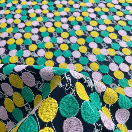 【刺繍/10cm単位】”バルーンランド"　綿ローン刺繍　EL-2200-1