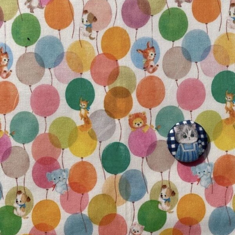 雰囲気◎】ヴィンテージ コットンラグブランケット バルーン柄