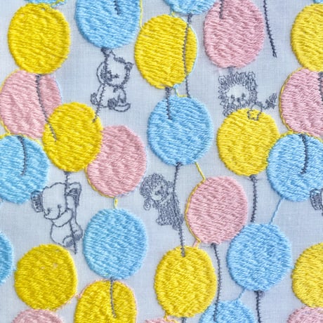 【刺繍/10cm単位】”バルーンランド"　綿ローン刺繍　EL-2200-1