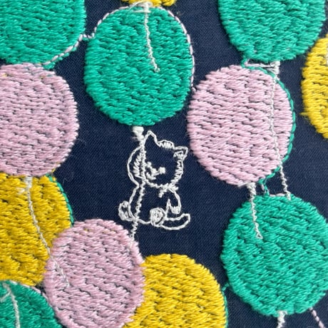 【刺繍/10cm単位】”バルーンランド"　綿ローン刺繍　EL-2200-1