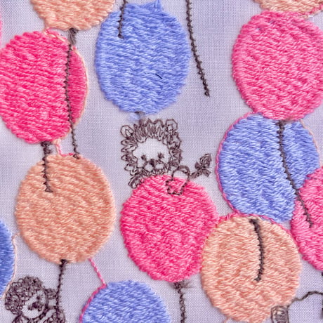 【刺繍/10cm単位】”バルーンランド"　綿ローン刺繍　EL-2200-1