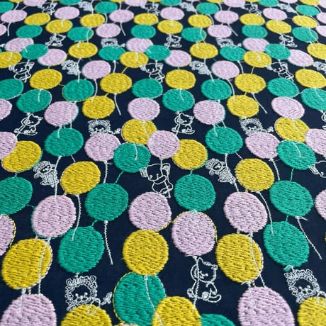 【刺繍/10cm単位】”バルーンランド"　綿ローン刺繍　EL-2200-1